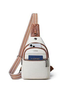 Vegan Faux Leather Sling Bag Crossbody Shoulder Tote Backpack Travel Purse